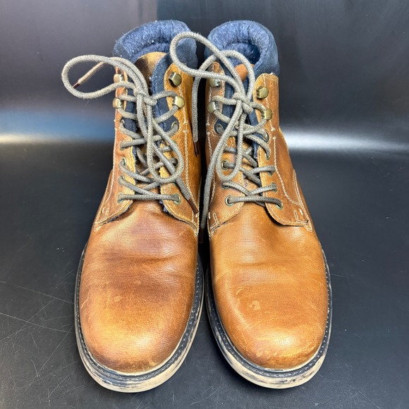 Red‎ Tape RT Simon Txt Leather Ankle Boots Brown Lace Up Mens Size 10.5 - Picture 2 of 7